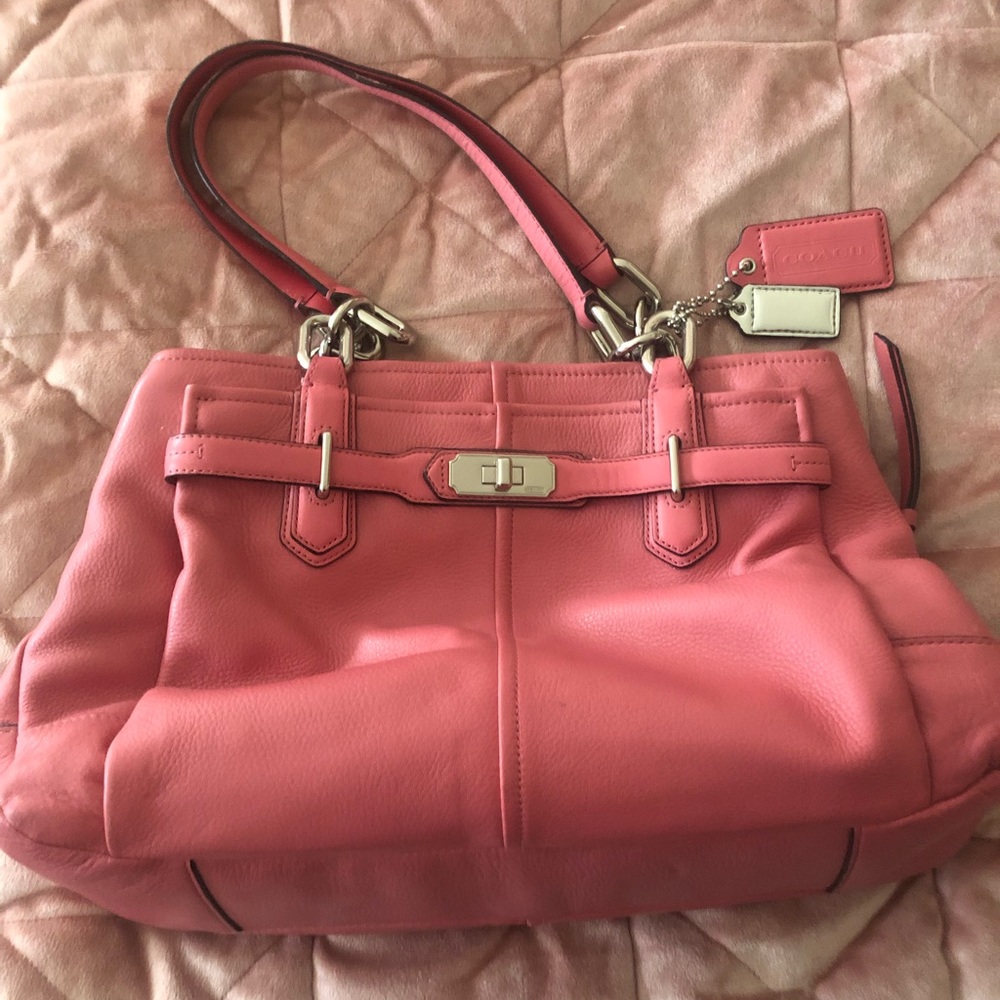 Pink Coach Bag with Silver hardware… not new but never used!